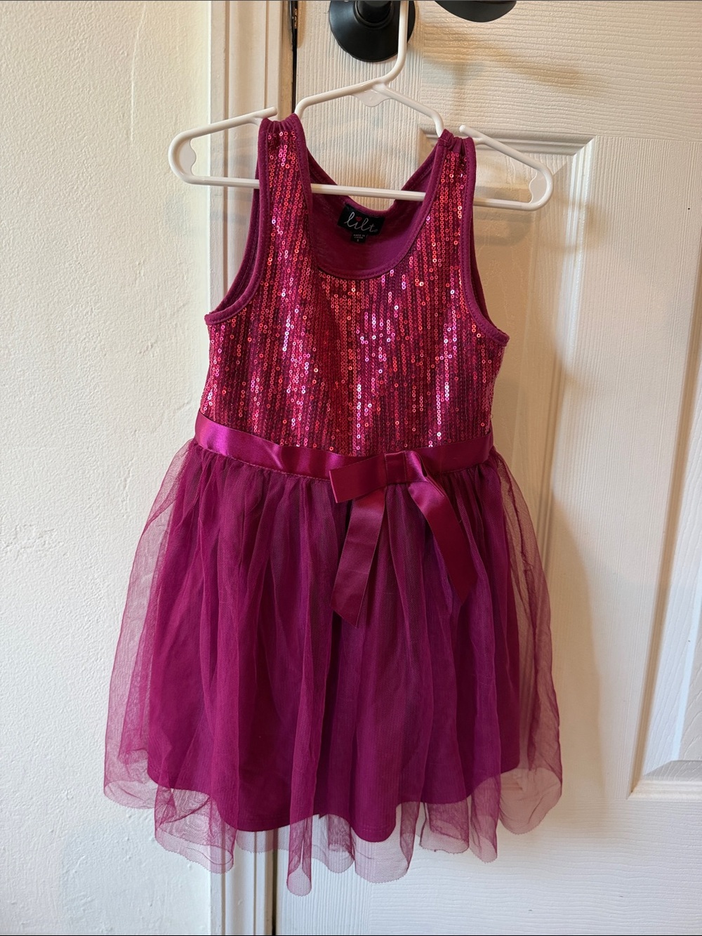 lilt Fuchsia Sequin Tulle Dance Dress